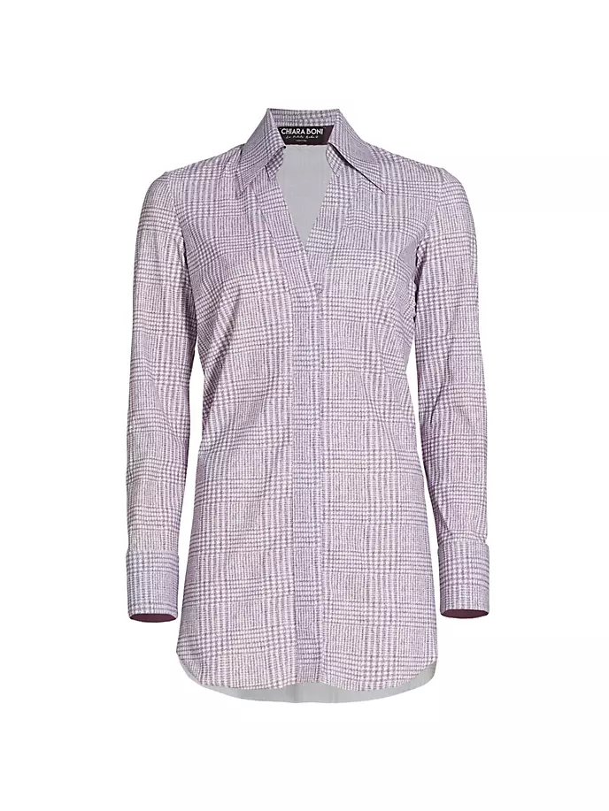 

Клетчатая блузка Atena Chiara Boni La Petite Robe, цвет plum glenplaid