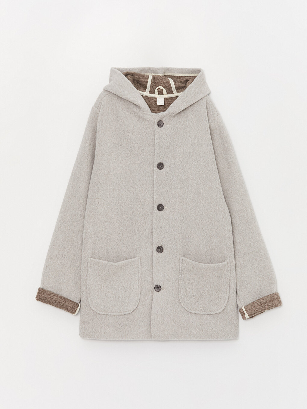 цена Кашемировое пальто с капюшоном для мальчика LCW Kids, бежевый