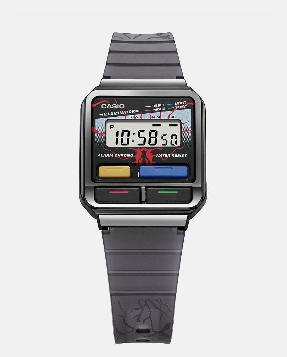 Винтажные цифровые часы Stranger Things A120WEST-1AER из серой смолы Casio, серый
