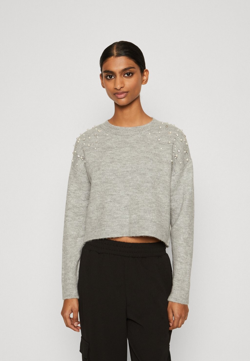 

Вязаный свитер ONLVICKI ONLY Petite, цвет medium grey melange