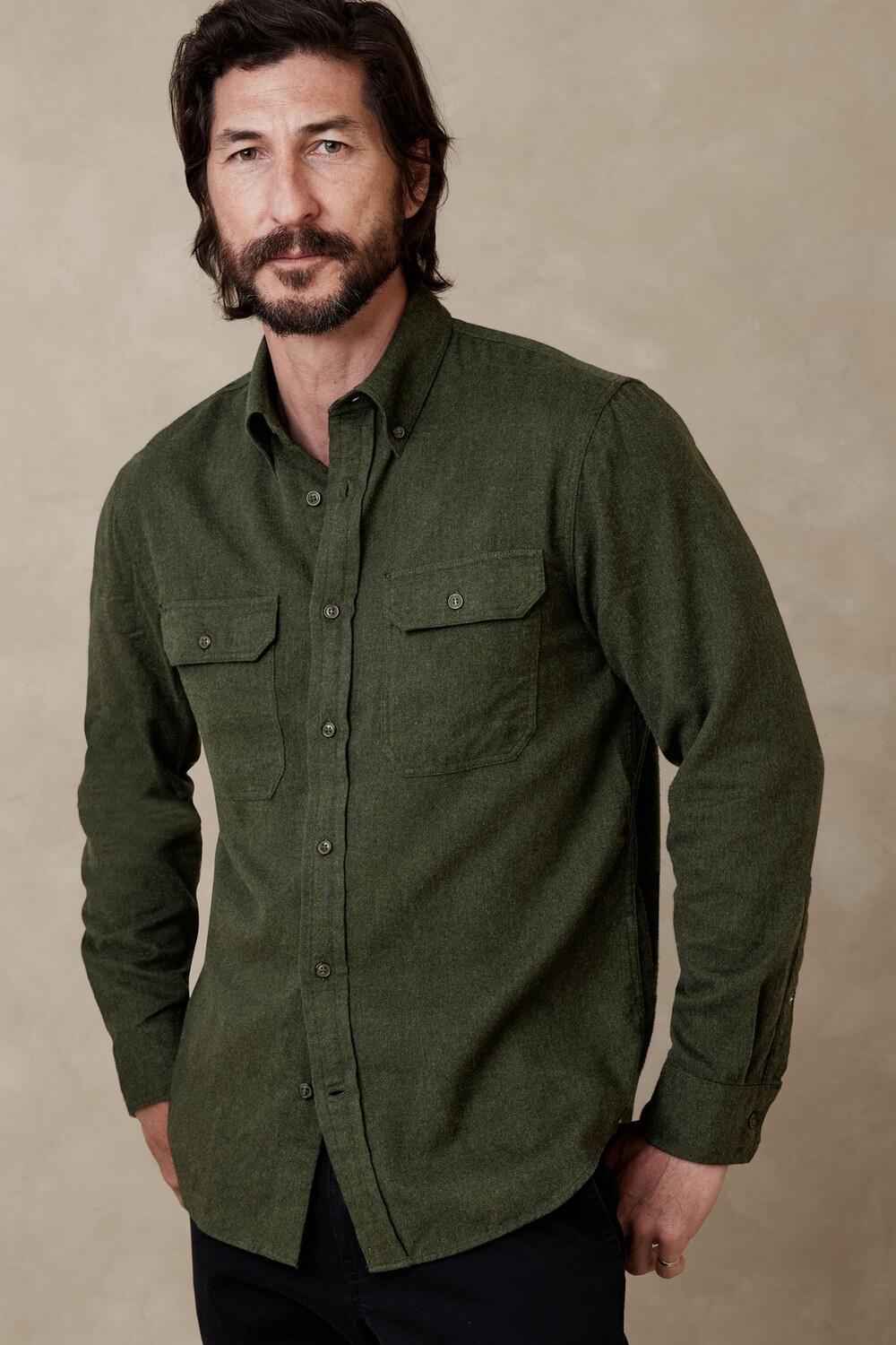 

Фланелевая рубашка Expedition Banana Republic, зеленый