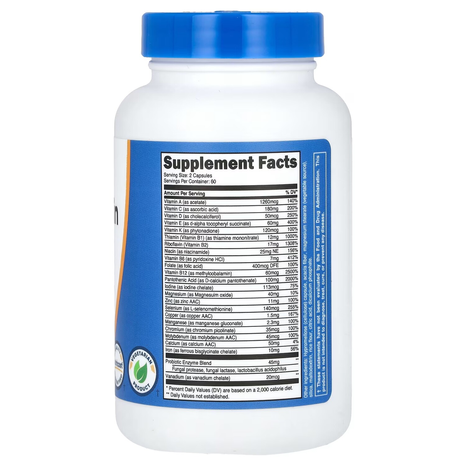 

Мультивитамины Nutricost Probiotics + 22 Vitamins & Minerals, 120 капсул