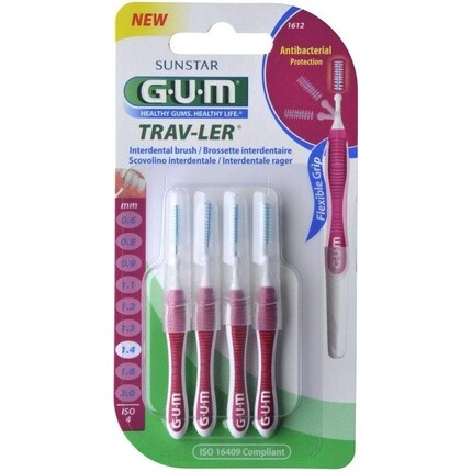 

GUM Proxabrush Trav-ler 4 Межзубные щетки 1,4 мм Butler G-U-M
