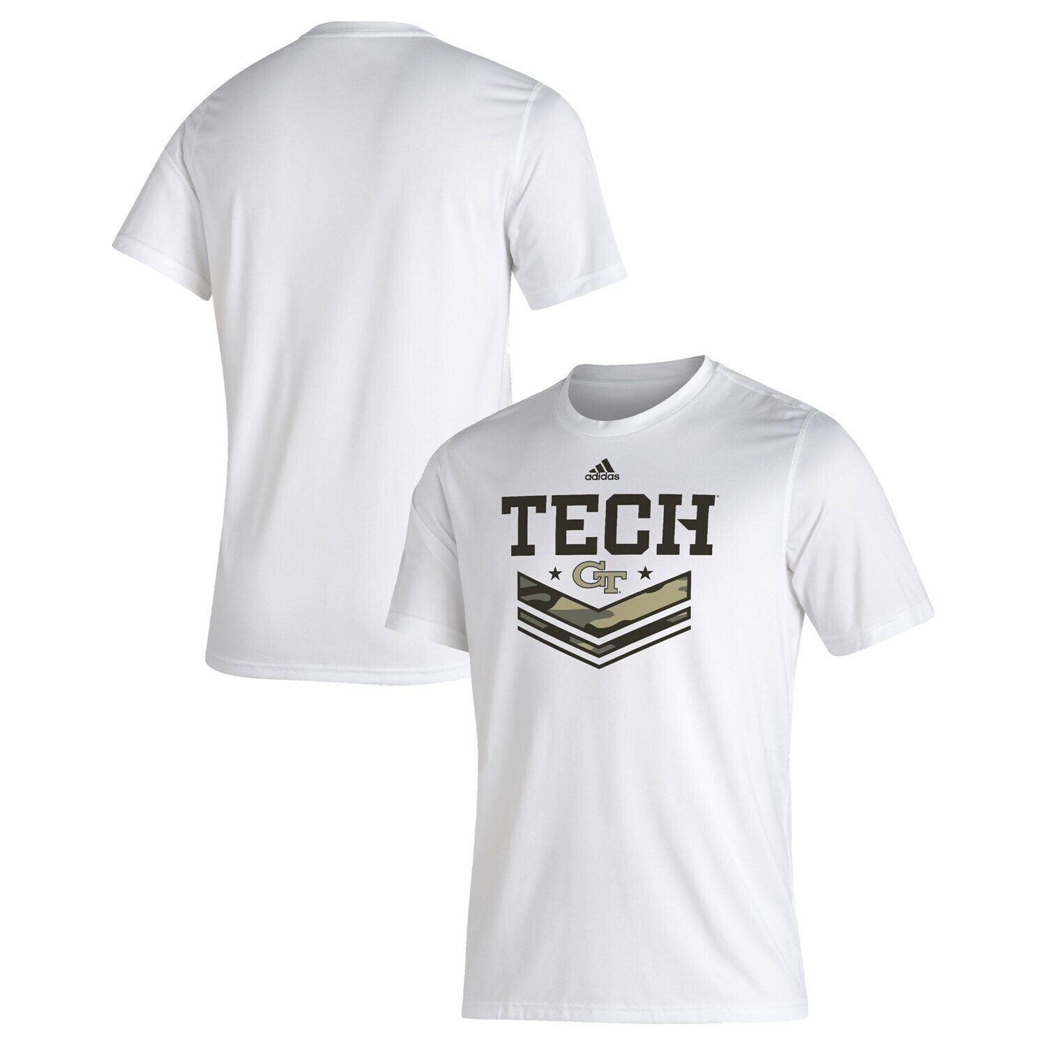 

Мужские желтые куртки adidas White Georgia Tech Футболка Salute To Service Creator AEROREADY