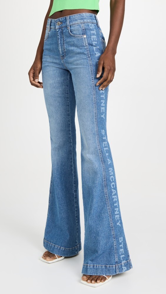

Джинсы Stella McCartney Salt & Pepper Logo 70's Flare, синий