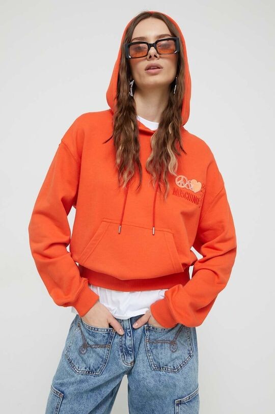 

Хлопковая толстовка Moschino Jeans, оранжевый