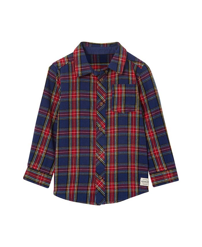 

Прочная рубашка с длинными рукавами для маленьких мальчиков COTTON ON, синий