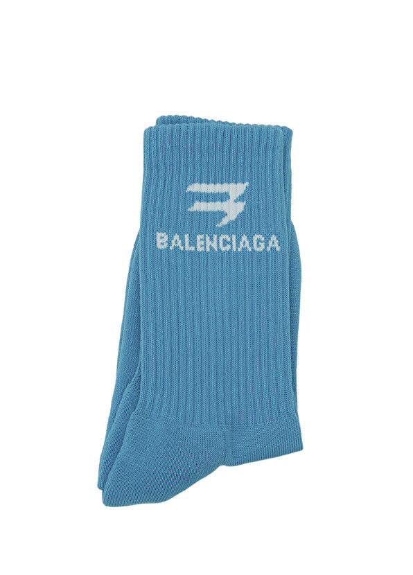 

Женские носки с сине-белым логотипом Balenciaga