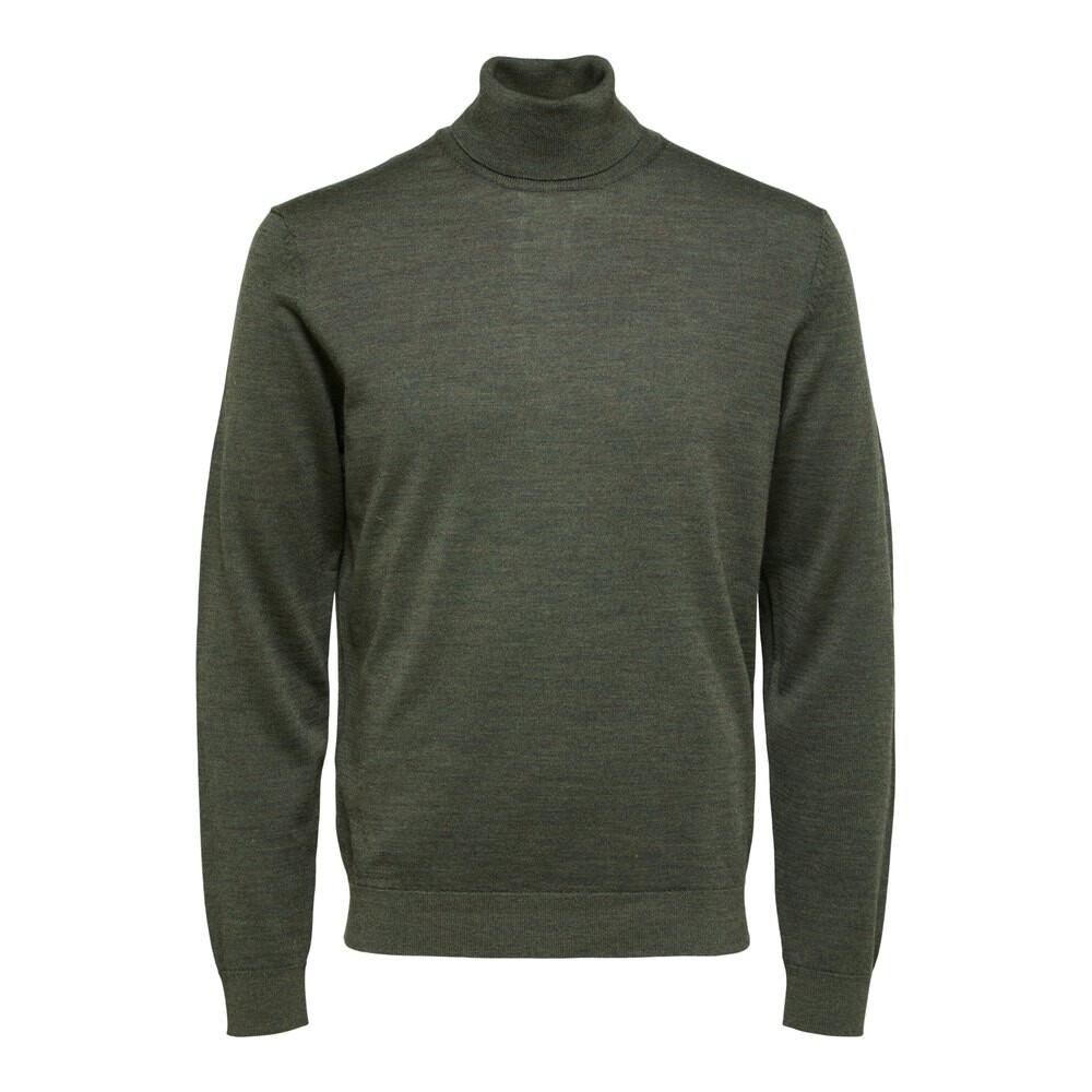 

Толстовка Selected Town Merino High Neck, зеленый