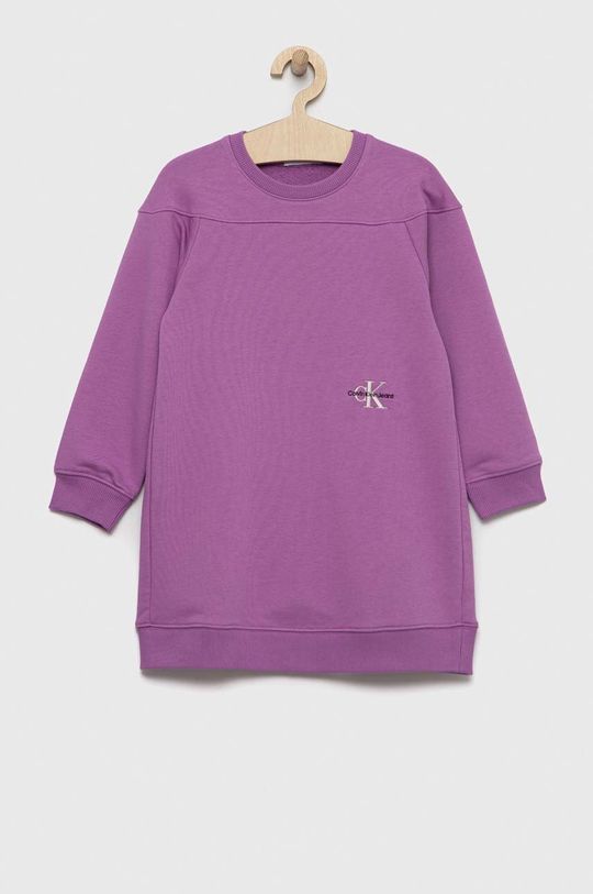 Платье маленькой девочки Calvin Klein Jeans, фиолетовый платье с пайетками calvin klein jeans бежевый