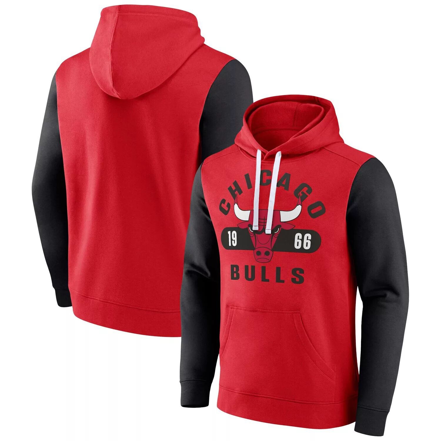 

Мужской пуловер с капюшоном Fanatics красного/черного цвета с логотипом Chicago Bulls Attack