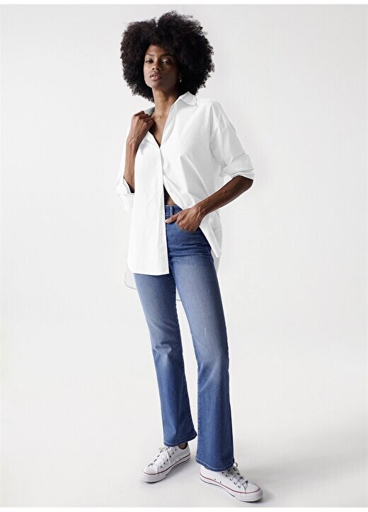 

Белая женская рубашка OVERSIZE POPLIN SHIRT 21006508 Salsa Jeans, белый
