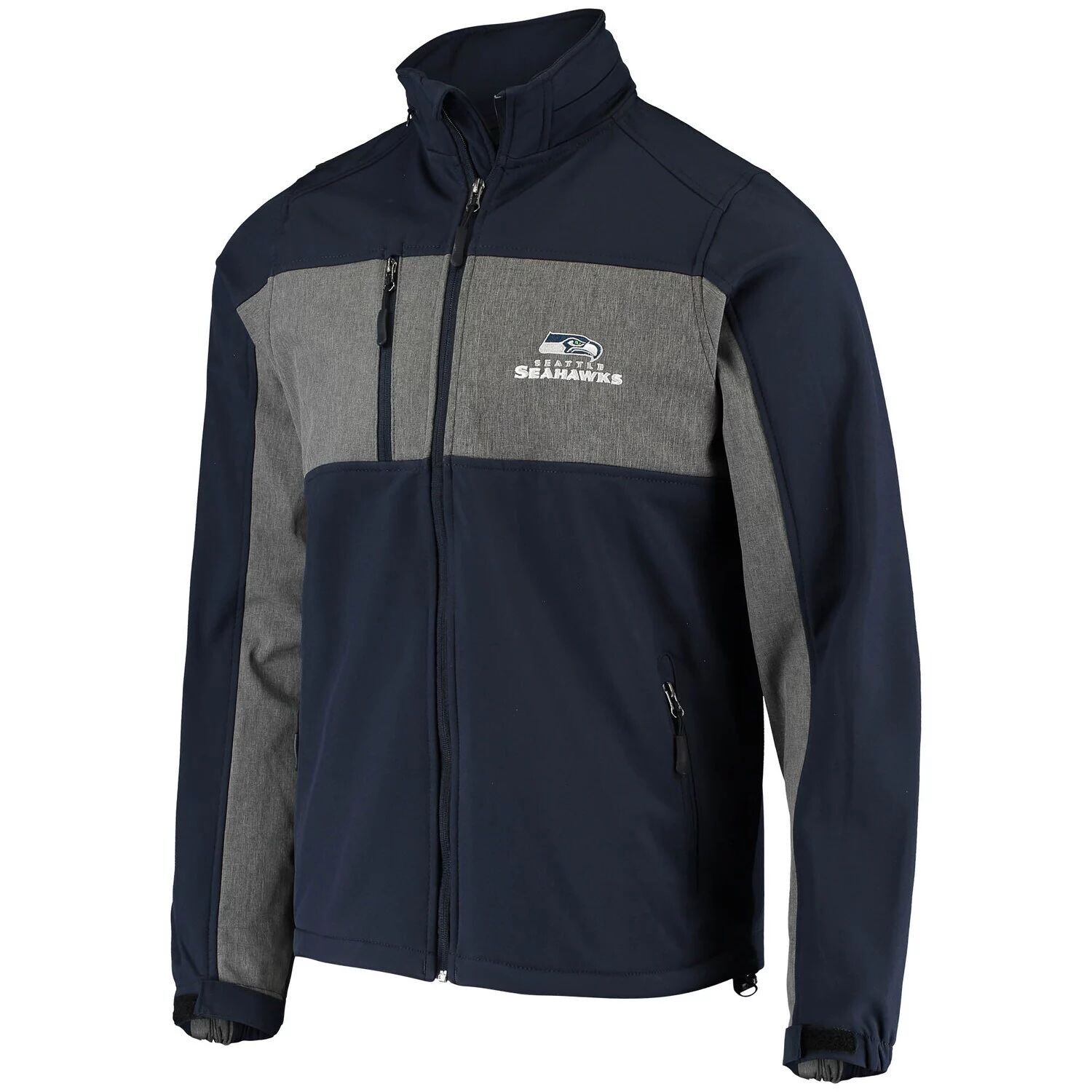 

Мужская темно-синяя куртка Dunbrooke Seattle Seahawks Circle Zephyr Softshell с молнией во всю длину, Синий