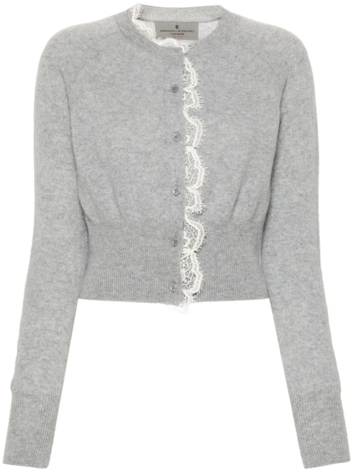 

Ermanno Scervino кашемировый кардиган с кружевной отделкой, серый