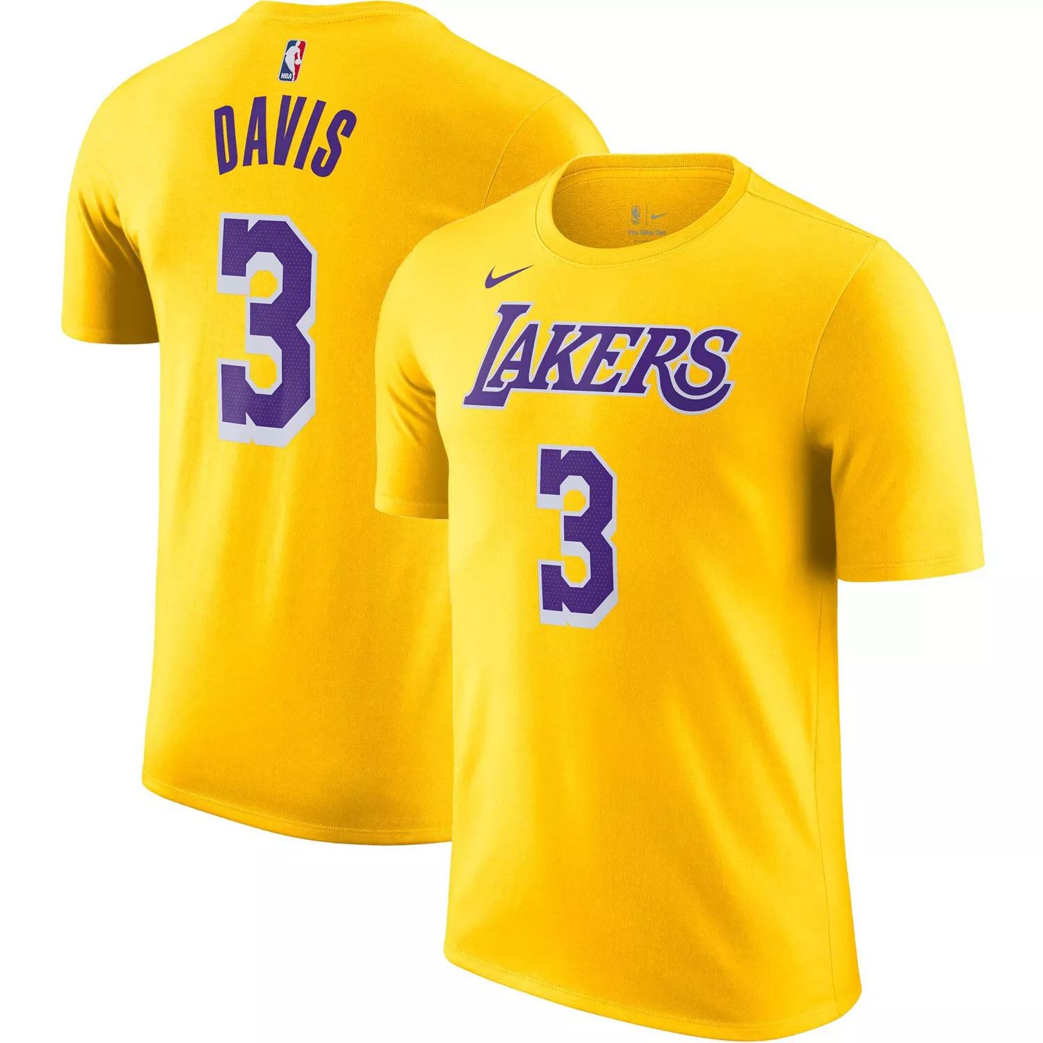 Мужская футболка Nike Anthony Davis Gold Los Angeles Lakers Icon 2022/23 с именем и номером