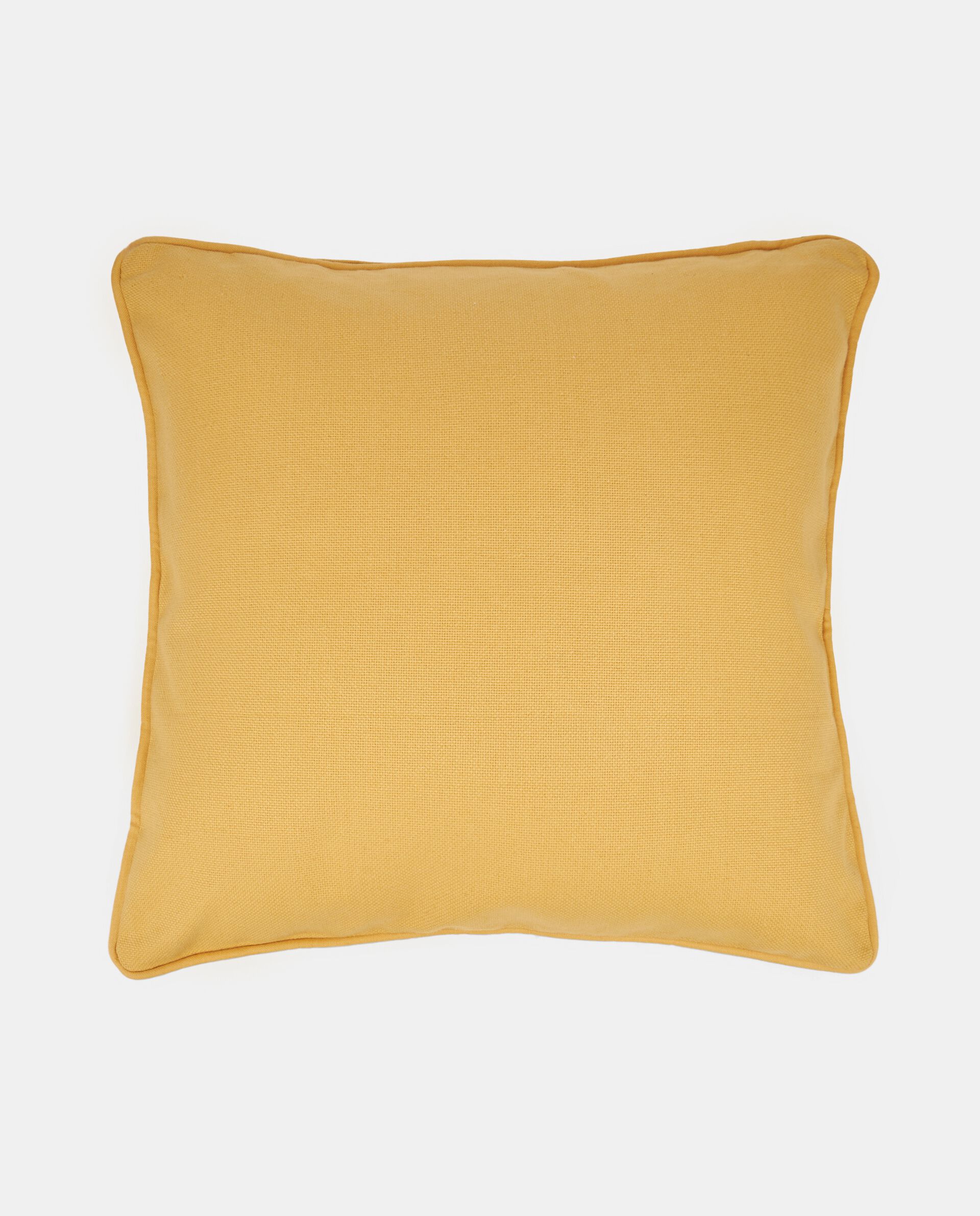 однотонный чехол на подушку из чистого хлопка белый Однотонный чехол на подушку из чистого хлопка, карамельно-желтый