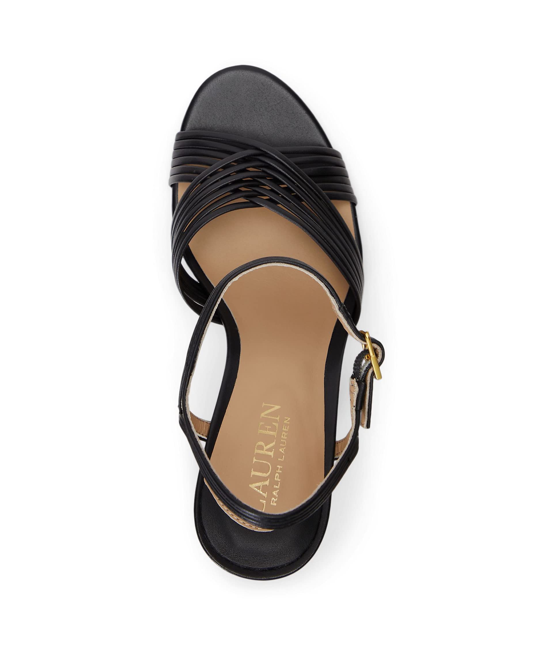 

Туфли на каблуке LAUREN Ralph Lauren Madelaine Nappa Leather Sandal, черный