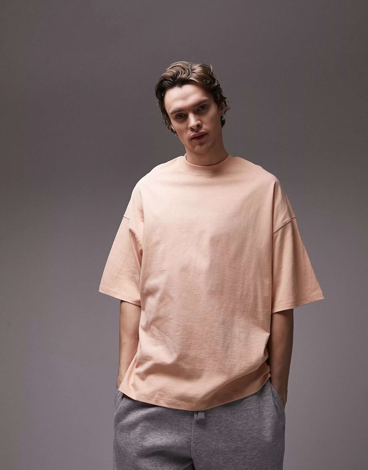 

Футболка Topman Extreme Oversized абрикосового цвета