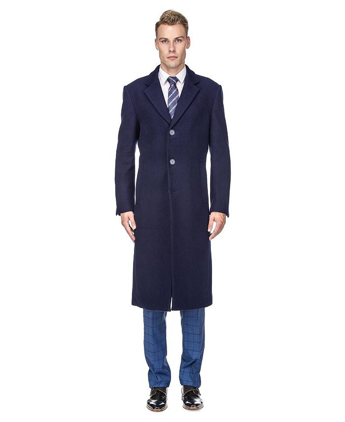 Мужская длинная шерстяная куртка длиной до колена с тремя пуговицами, пальто, верхнее пальто Braveman, цвет Navy цена и фото