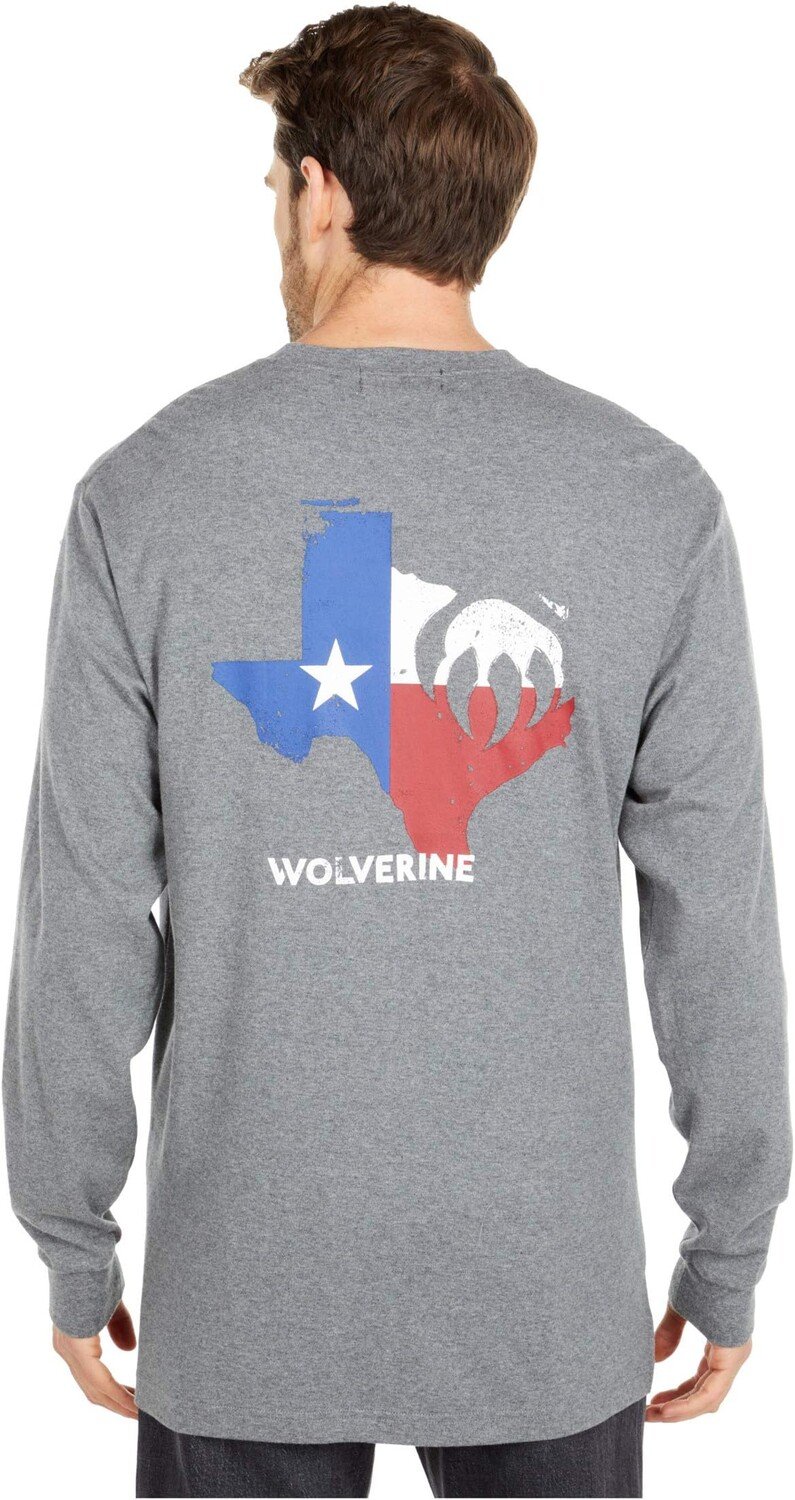 

Футболка Wolverine FR Long Sleeve Graphic Tee - Texas, цвет Ash