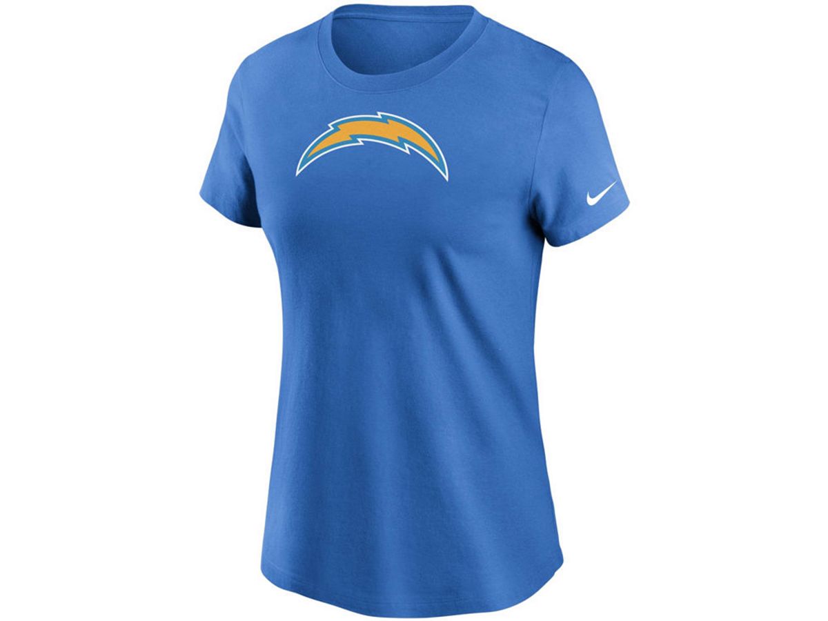 Женская хлопковая футболка с логотипом Los Angeles Chargers Nike, синий