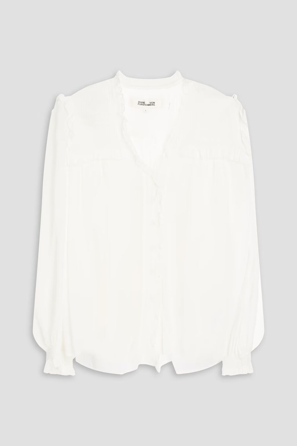 

Блузка Gian Carlo из жоржета с оборками Diane Von Furstenberg, цвет Off-white