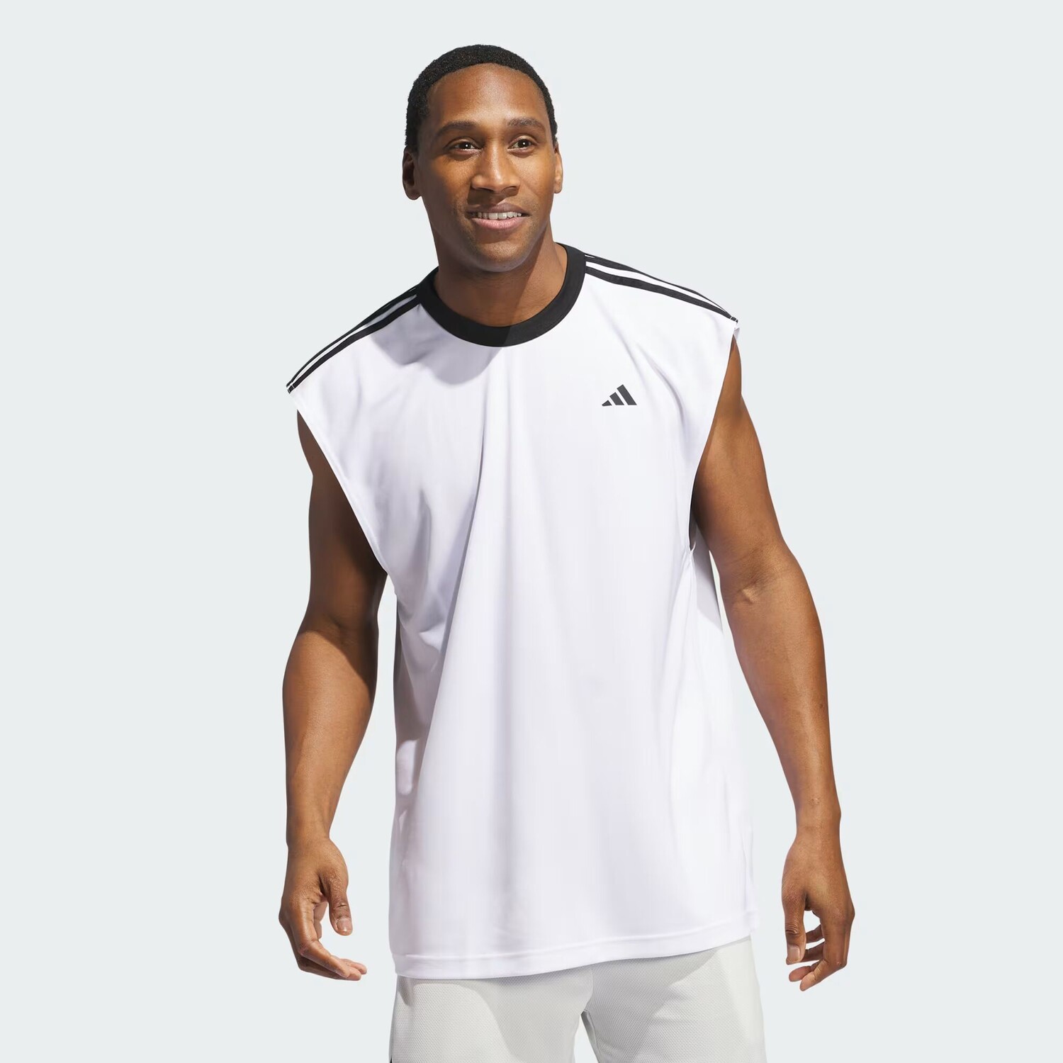 

Баскетбольная футболка без рукавов All-World Adidas, цвет White/Black