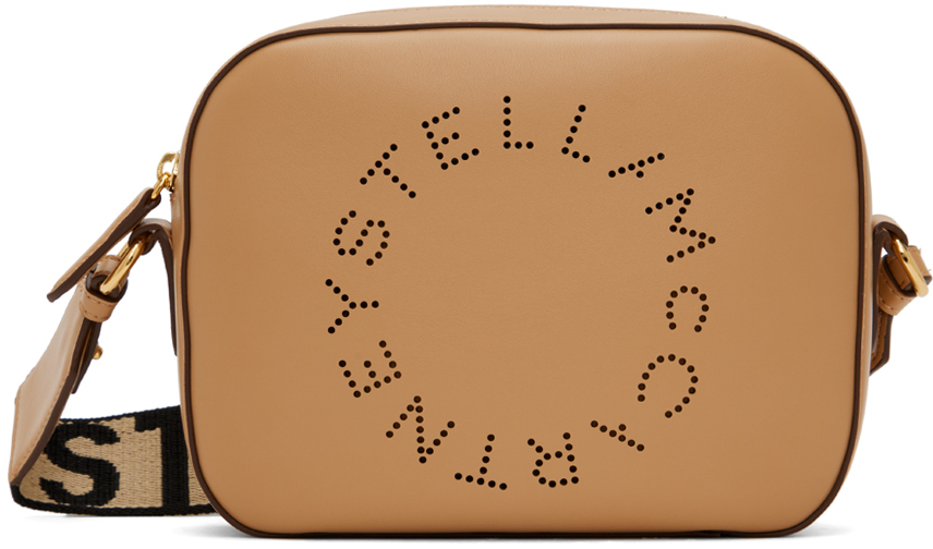 Светло-коричневая сумка для фотоаппарата с логотипом Stella Mccartney