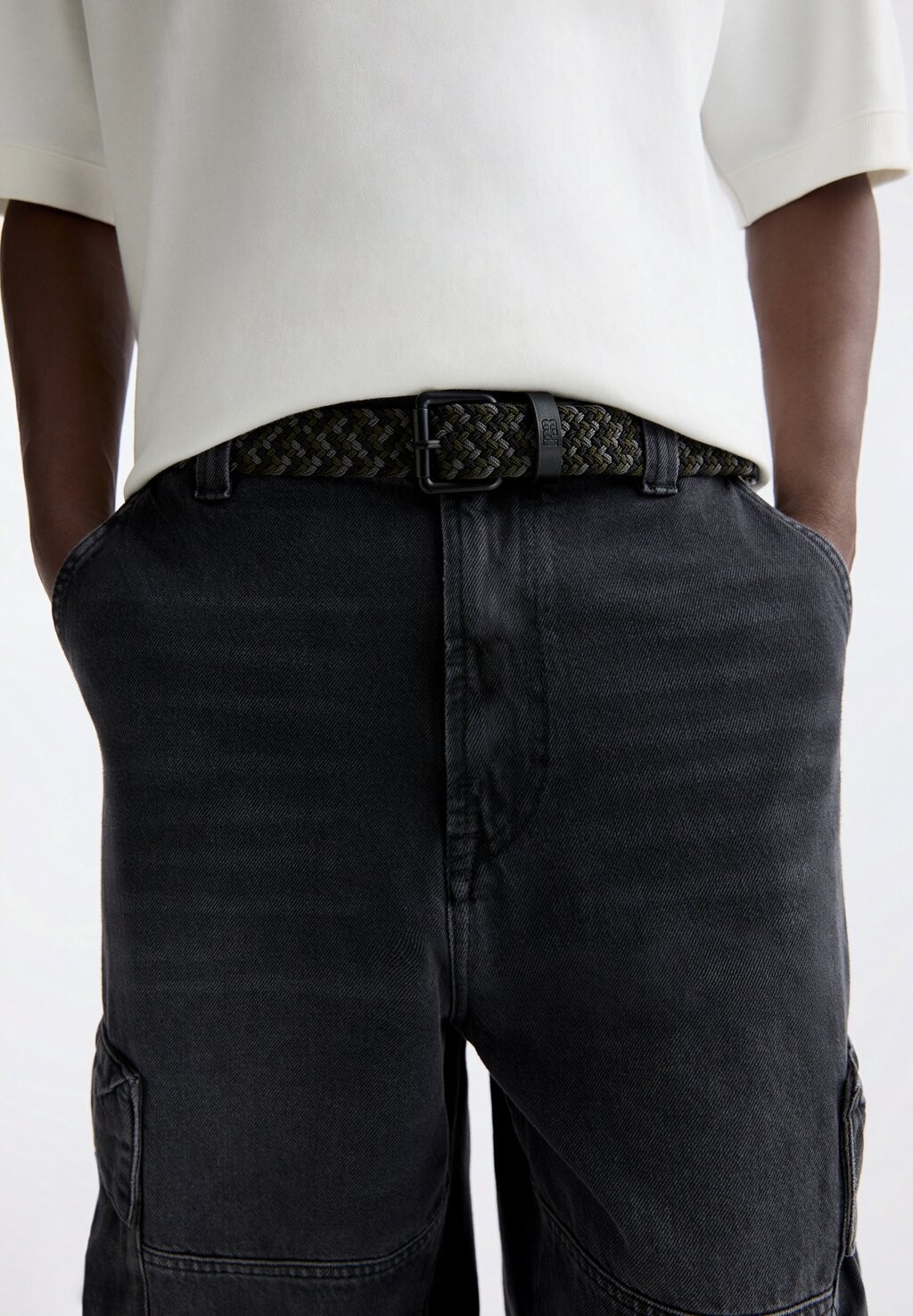 

Плетеный ремень STRETCHY WITH METAL BUCKLE PULL&BEAR, цвет black