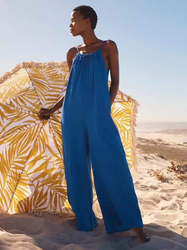 

Комбинезон NRBY Lettie Wide Leg Cotton, цвет cobalt blue