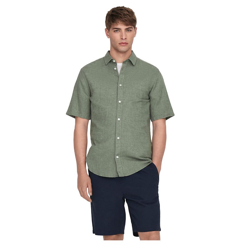 

Рубашка с коротким рукавом Only & Sons Caiden Life Solid Linen, зеленый
