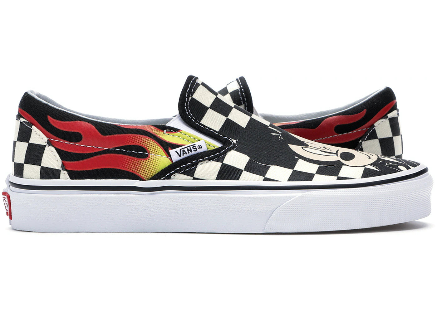 

Слипоны женские Vans x Disney Mickey and Minnie, checker flame