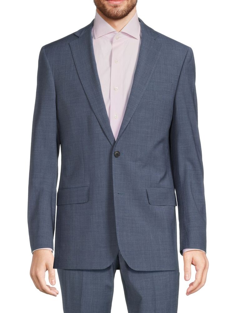 

Текстурированный пиджак из смесовой шерсти Brooks Brothers, синий