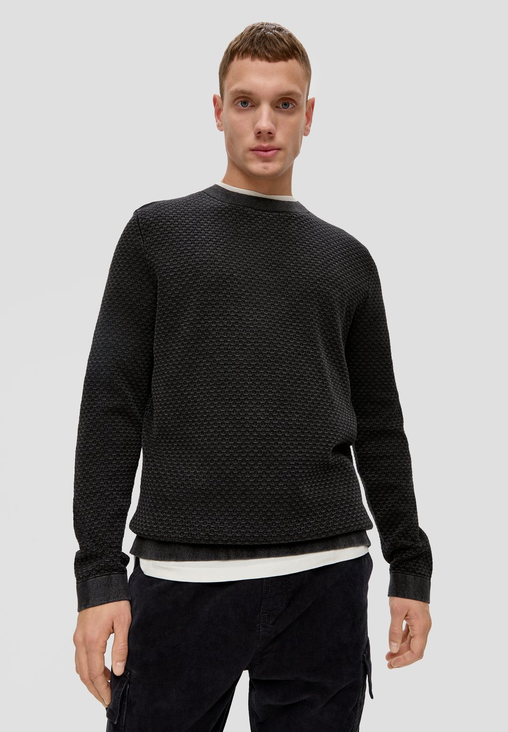 Вязаный свитер MET GARMENT WASH QS, цвет schwarz