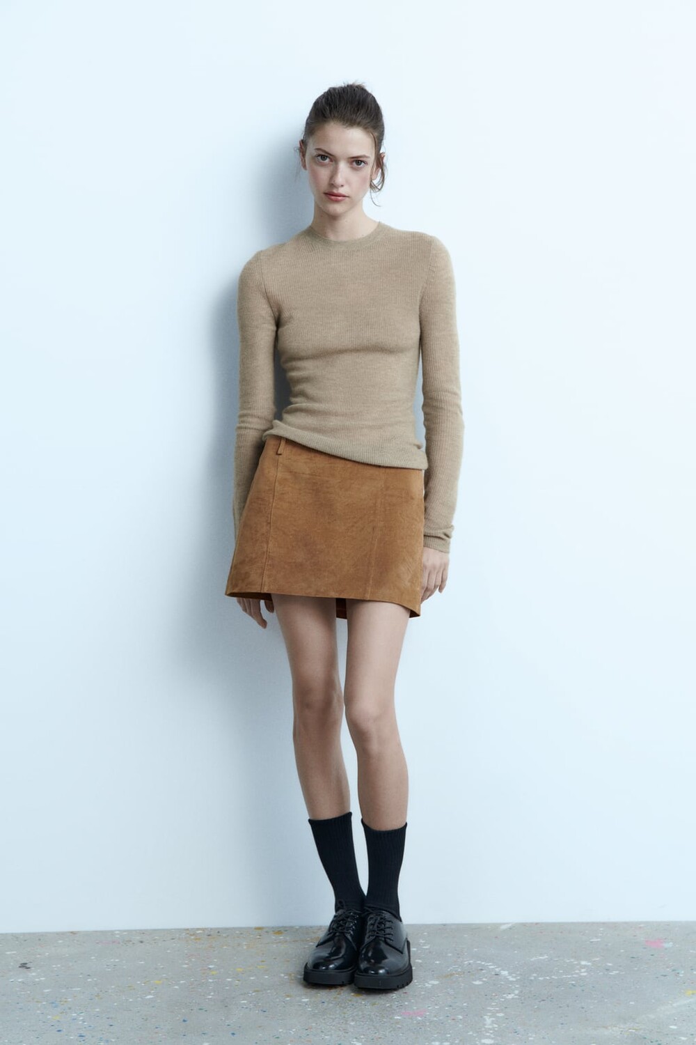 

Кардиган текстурированной вязки с завязками ZARA, хаки