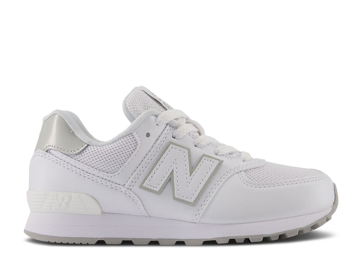 

Кроссовки New Balance 574 Little Kid Wide 'White Silver Metallic', белый