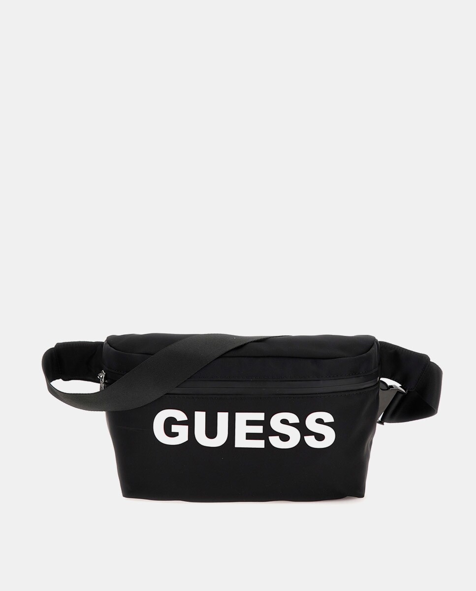 

Большая поясная сумка черного цвета с застежкой-молнией Guess, черный