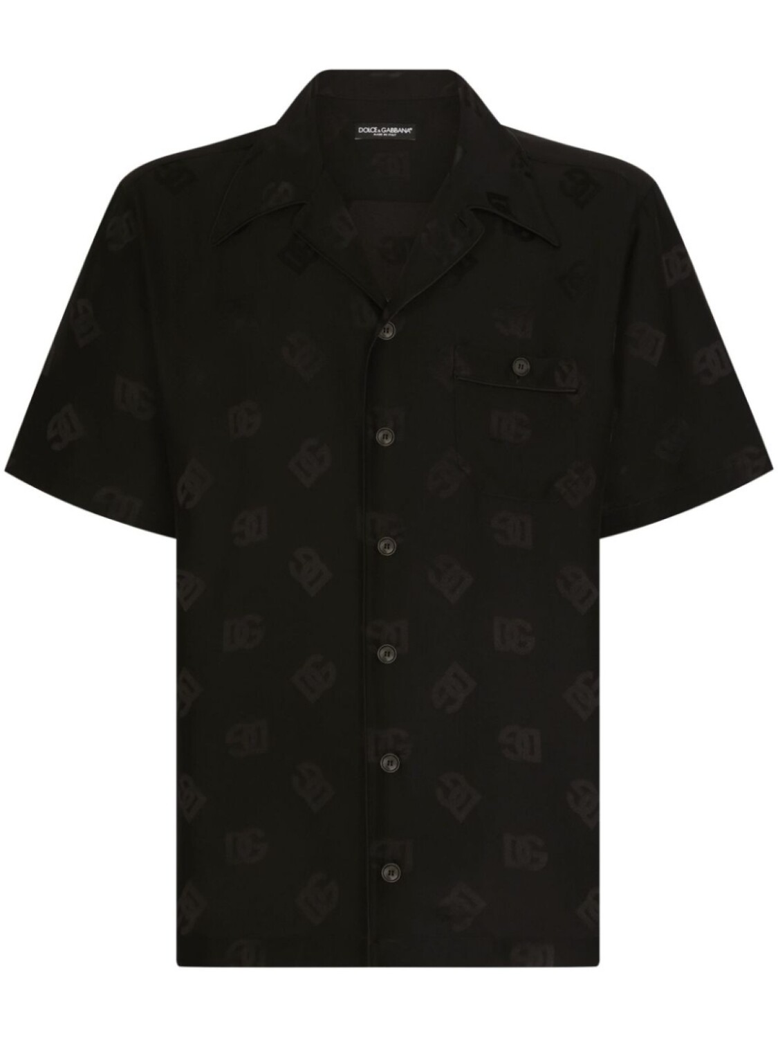 

Dolce & Gabbana шелковая рубашка с монограммой DG, черный
