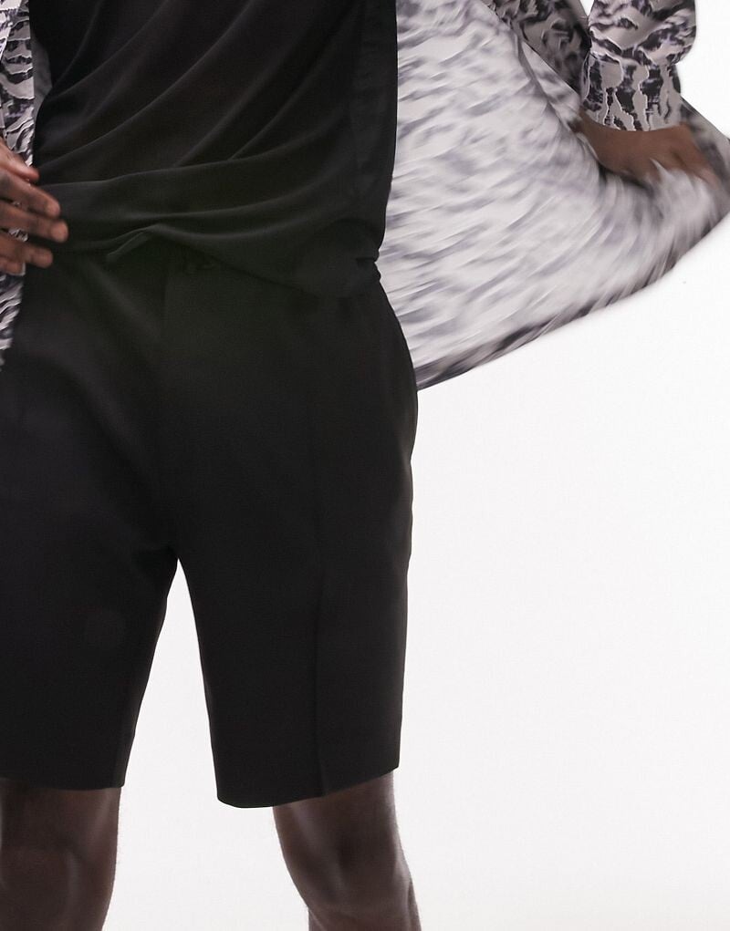 

Черные облегающие шорты с кулиской Topman