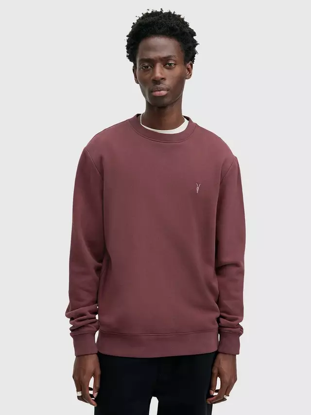

Толстовка AllSaints Raven Organic Cotton Crew, цвет mid/red
