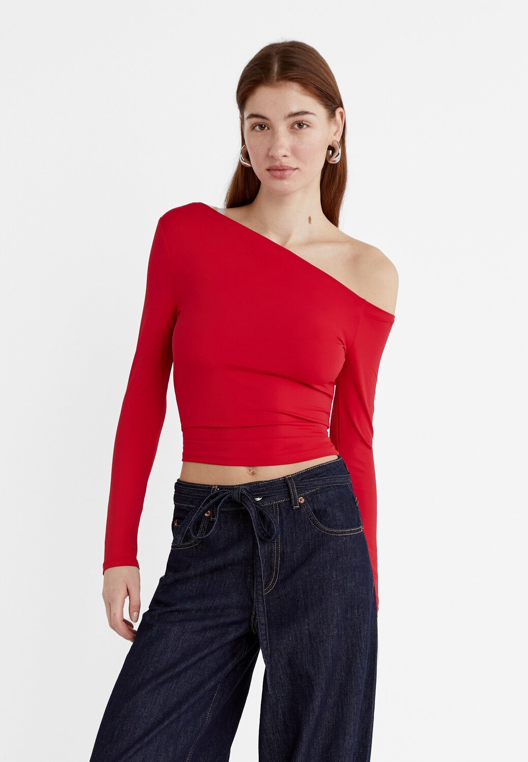 

Полиамидная футболка Stradivarius, красный