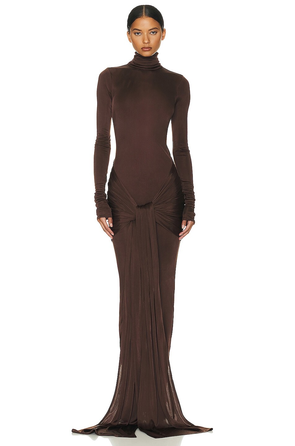 

Платье макси Helsa Slinky Jersey Sarong, цвет Chocolate Brown