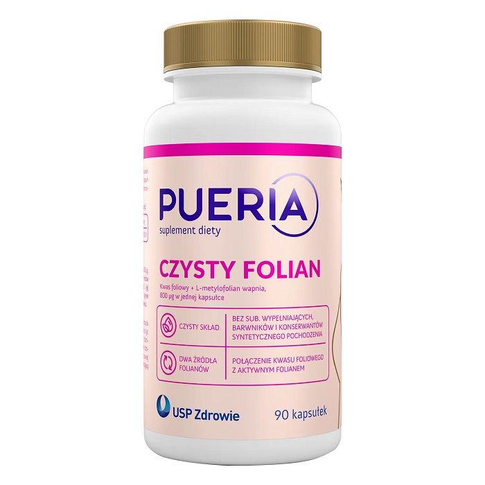 Фолиевая кислота в капсулах Pueria Czysty Folian, 90 шт бад для женского здоровья urban formula фолиевая кислота 400 мкг 60 шт