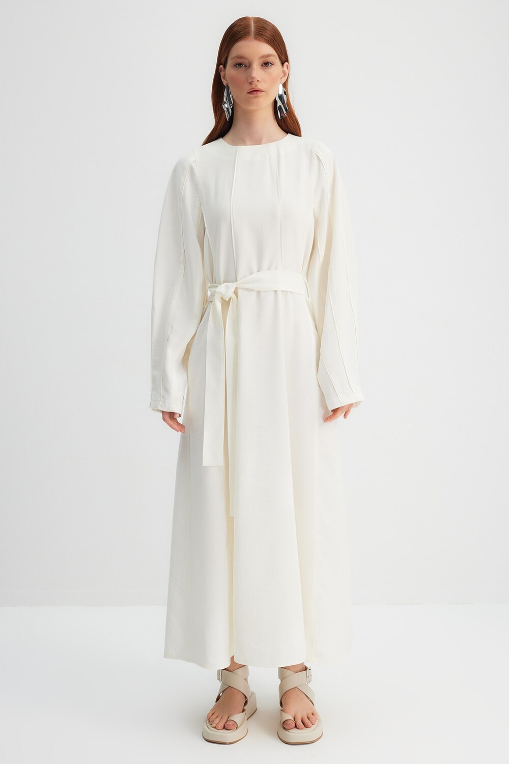 

Платье - Экрю - А-силуэт Trendyol Modest, экрю