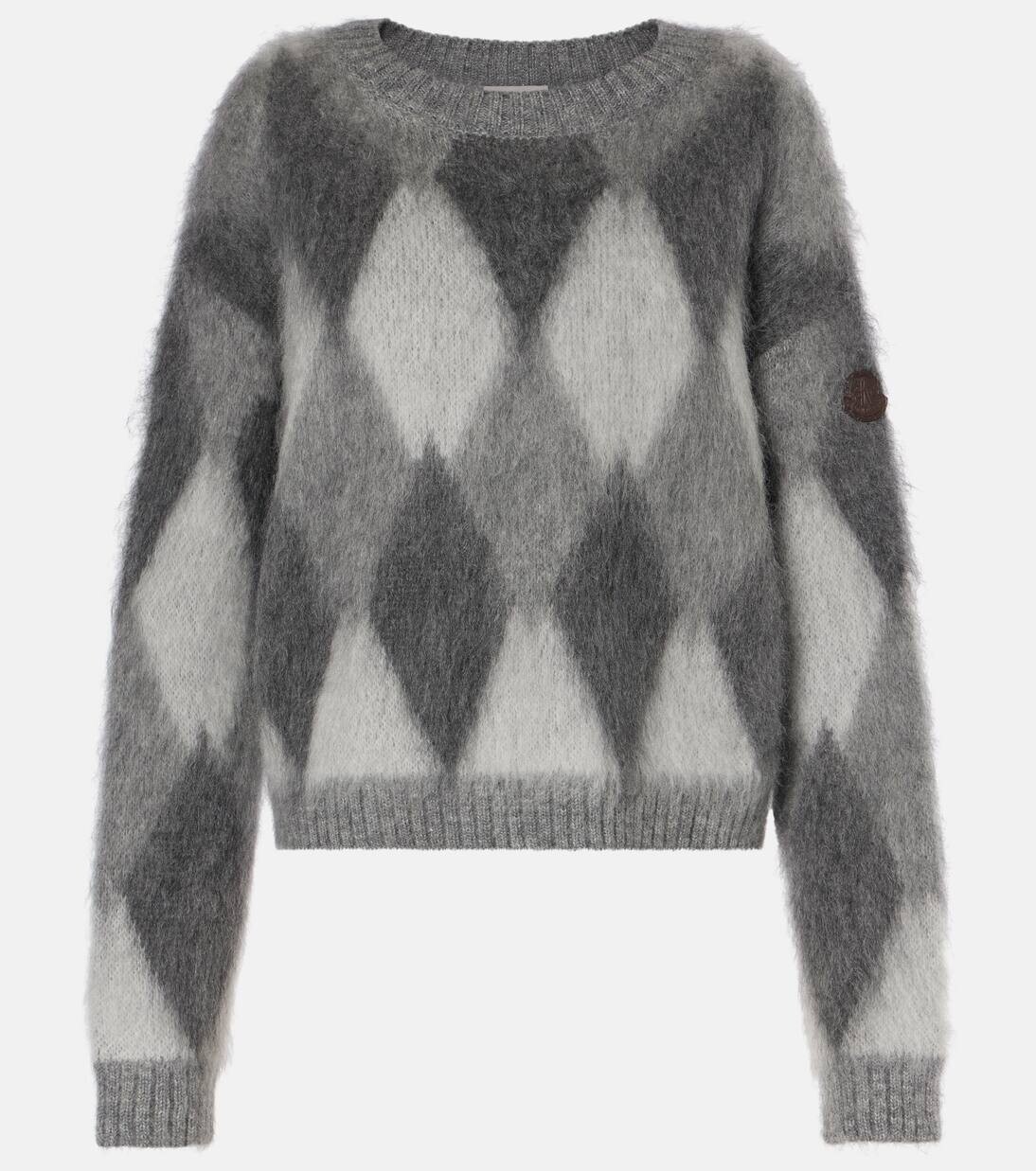 

Свитер из смеси мохера и шерсти Moncler, цвет light grey