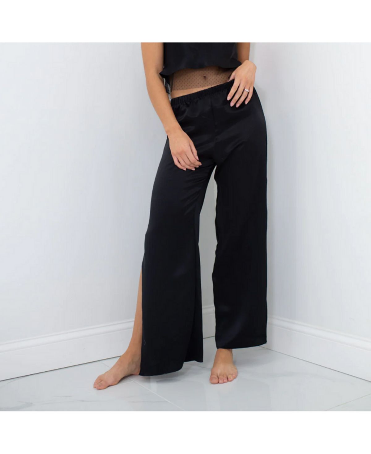 Женские шелковые брюки — разрез по боковому шву — коллекция Silk Le Laurier Bridal