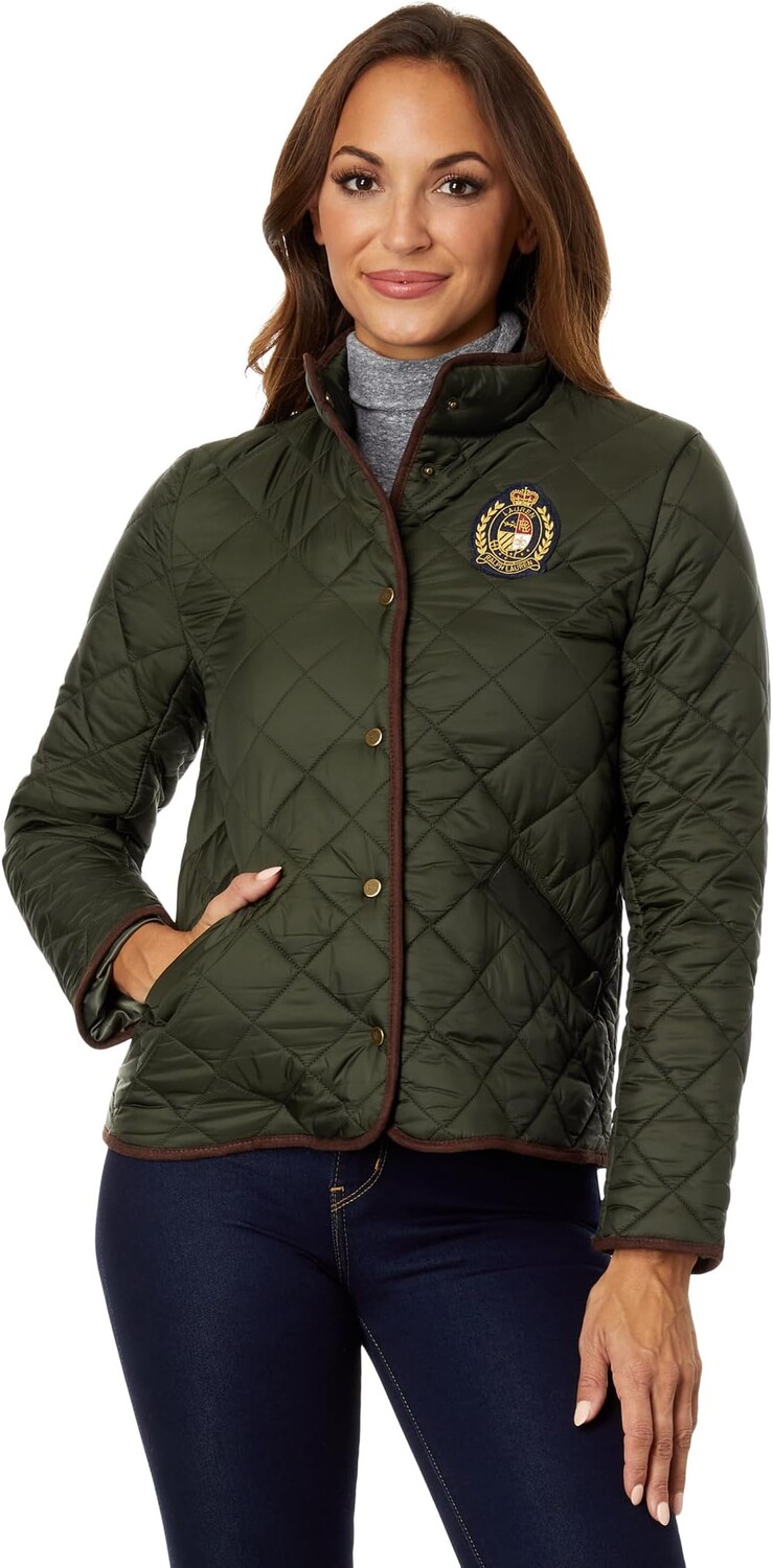 

Куртка Crested Quilt Fleece Lined LAUREN Ralph Lauren, цвет Litchfield Loden