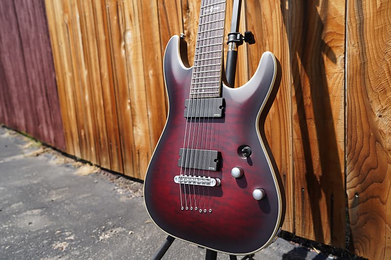 waggoner t alien prototype Электрогитара Schecter Diamond Series PROTOTYPE Platinum-7 Satin Crimson Red Burst 7-String Electric Guitar