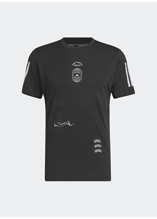 

Черная мужская футболка с круглым воротником Adidas, Черный
