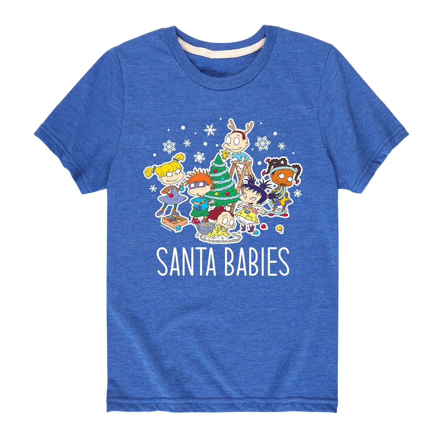 

Футболка с рисунком Rugrats Santa Babies для мальчиков 8–20 лет Licensed Character, синий